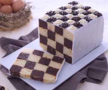 Decorated chess cake