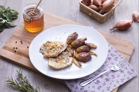 Rosemary and Sage Scaloppine with Caramelized Shallots