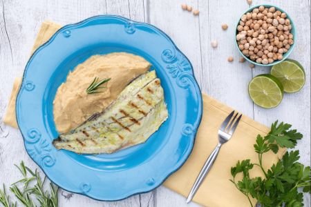 Grilled Croaker on Chickpea and Rosemary Cream