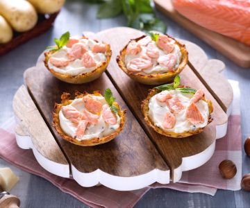 Potato Baskets Filled with Salmon