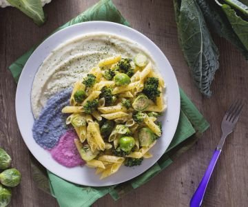 Penne with five types of cabbage