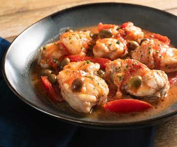 Monkfish with olives