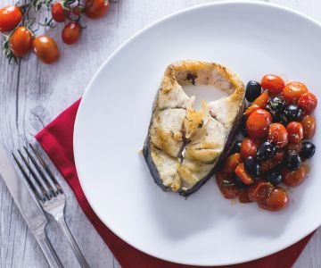 Grilled gilthead bream fillet