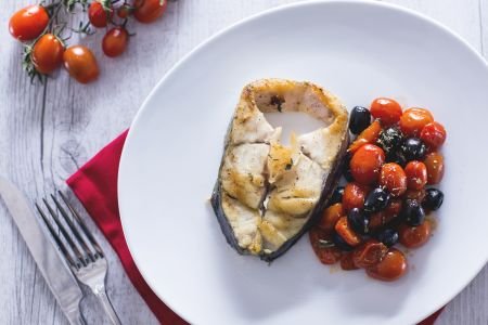 Grilled gilthead bream fillet