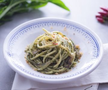 Pasta with cooked puntarelle