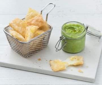 Fried Pecorino with Fava Bean Cream