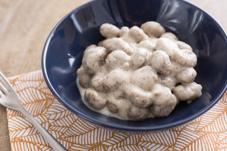 Buckwheat gnocchetti with Grana Padano and pepper