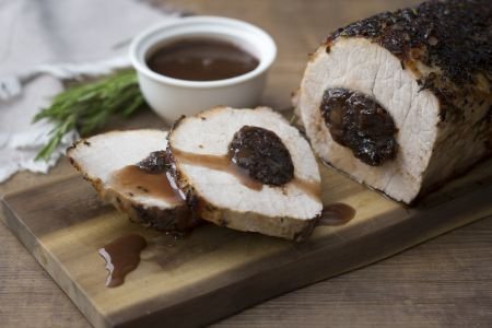 Pork roast with plums