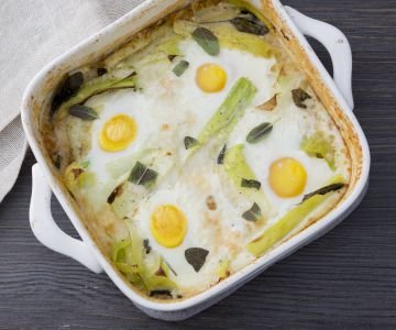 Leeks and Eggs Baked