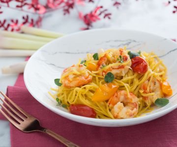 Tagliolini with Shrimp and Lemongrass