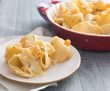 Lumaconi with pumpkin and caciocavallo