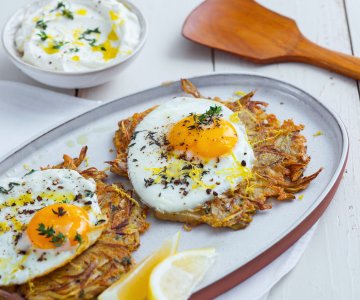 Artichoke Rösti and Fried Eggs