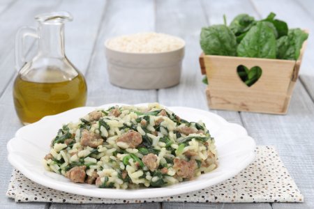 Sausage and Spinach Risotto