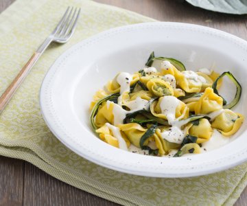 Tortelloni with Swiss chard and Parmesan cream