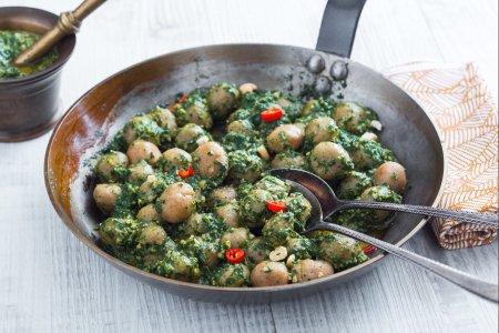 Gnocchi with herb pesto