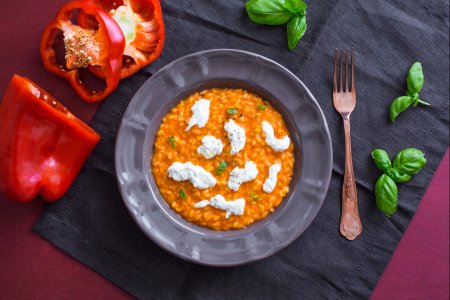 Creamy Pepper Risotto with Burrata
