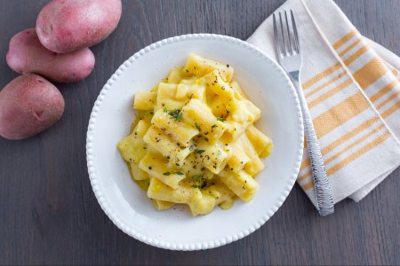 Pasta potatoes and eggs