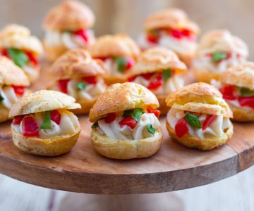 Savory cream puffs with Grana Padano cream