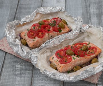 Salmon fillets en papillote