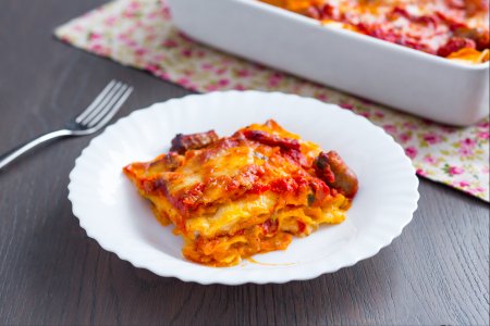Pumpkin and sausage lasagna