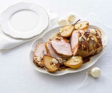 Pork Loin with Pears, Walnuts, and Pecorino