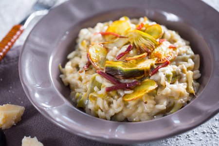 Risotto with artichokes and potatoes
