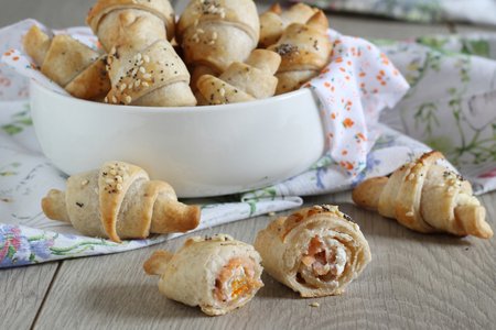 Salmon Puff Pastry Croissants