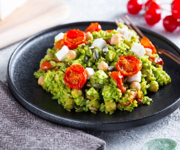 Risotto with baby spinach pesto