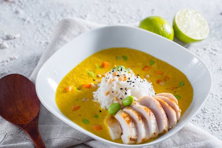 Chicken soup with basmati rice