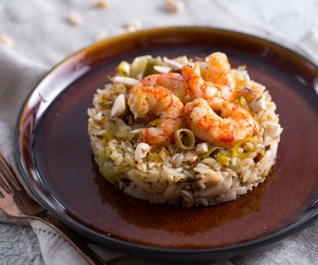 Warm whole grain rice