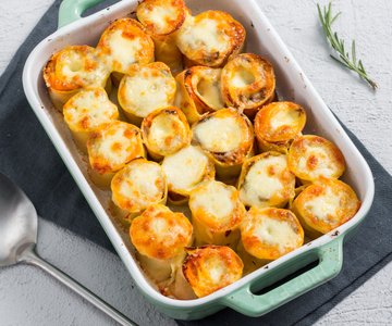 Mushroom Nests, Pumpkin Cream and Mozzarella