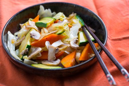 Stir-fried Vegetables with Soy Sauce and Ginger