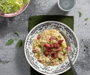 Risotto verza e salsiccia