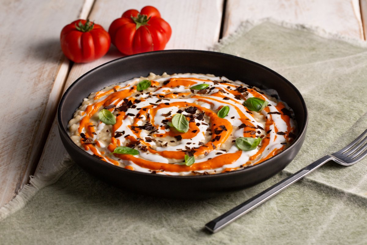 Eggplant and Cherry Tomato Risotto