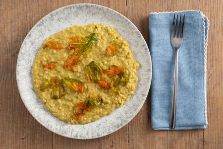 Risotto with Pumpkin Flowers