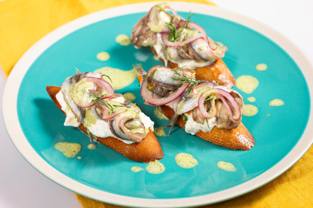 Crostino with Marinated Anchovies