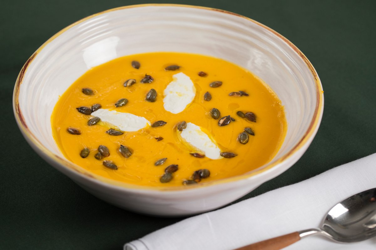 Pumpkin and Goat Cheese Velouté