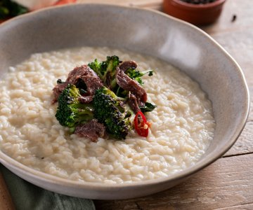 Risotto with Stracchino, Broccoli and Anchovies