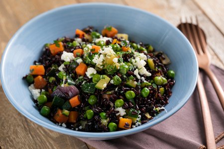 Black Venus rice with vegetables