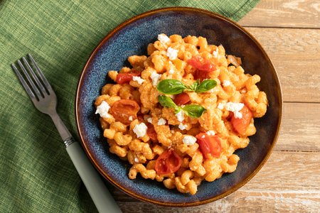 Pasta with ricotta and cherry tomatoes