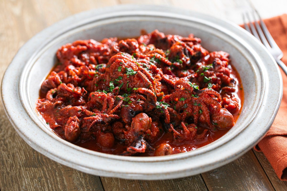 Baby Octopus in Spicy Tomato Sauce