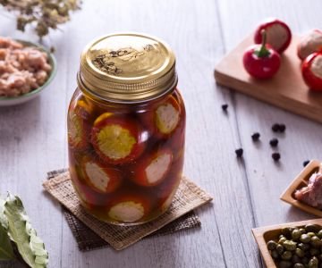 Stuffed Hot Peppers with Tuna, Anchovies, and Capers