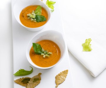 Salmorejo with celery crackers