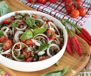 Lentil, Tomato, and Spring Onion Salad