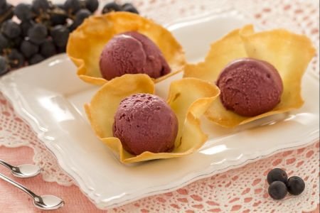 Concord Grape Ice Cream in Waffle Cone