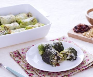 Cabbage Rolls Stuffed with Rice and Escarole