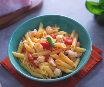 Penne with Monkfish and Cherry Tomatoes