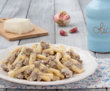 Pasta with Sausage and Stracchino