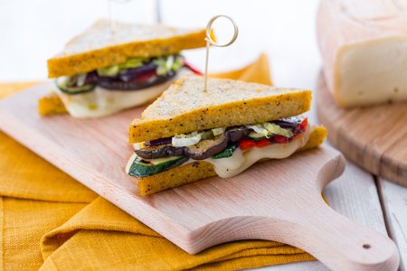 Polenta Sandwich with Vegetables and Taleggio