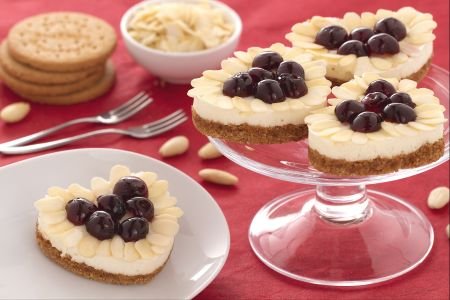 Almond and Black Cherry Cheesecake Hearts